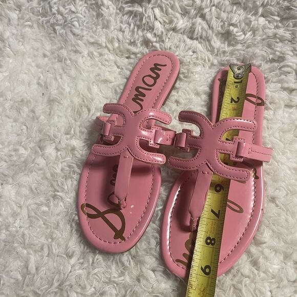 Sam Edelman  CarterSynthetic patent pink slip on thong Sandals. SZ 7Rubber soles - Picture 5 of 8
